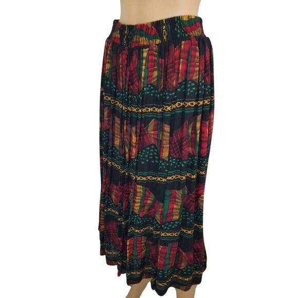 NOS A.K.F. New York Pleated Abstract Print Circle Skirt Size Medium NEW Vintage - Picture 3 of 5